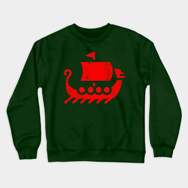 Viking Dragon Boat distressed Crewneck Sweatshirt by hauntedjack